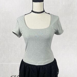 Y2K Style Trendy Square Neckline Basic Gay Crop Top